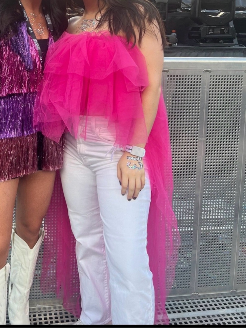 Pink Tulle Tube Top